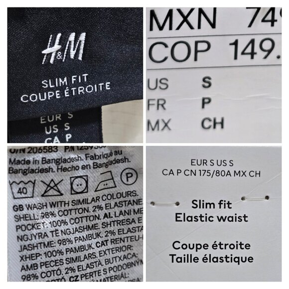 H&M Womens White Slim Fit Elastic Waist Pants Cargo Pockets High Rise Size S NWT - Picture 6 of 9